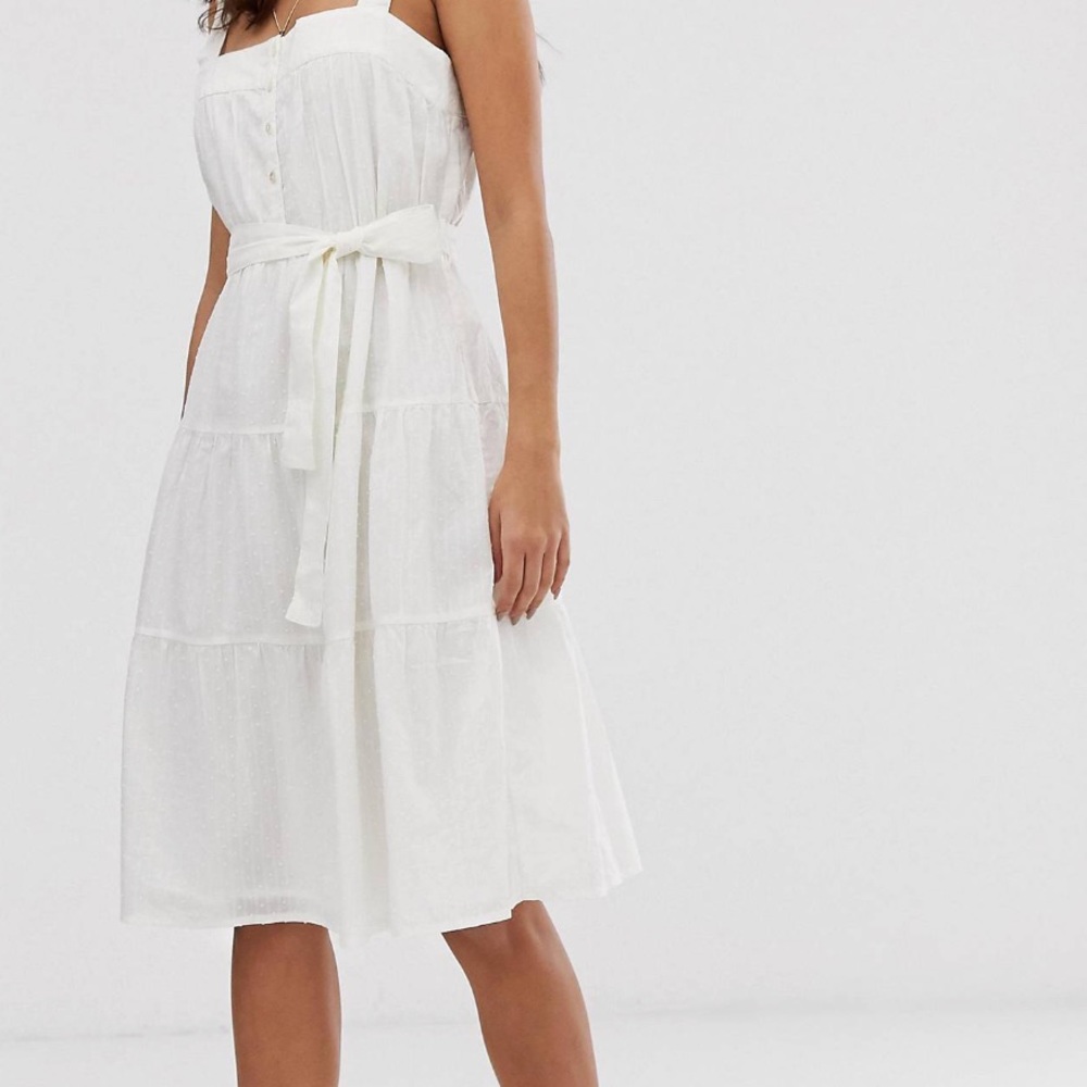 Vera Moda White Swiss Dot Belted Sundress XL
